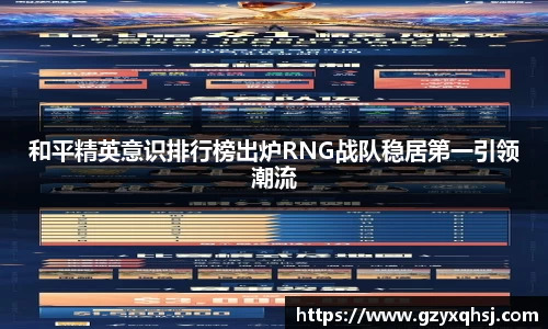 和平精英意识排行榜出炉RNG战队稳居第一引领潮流